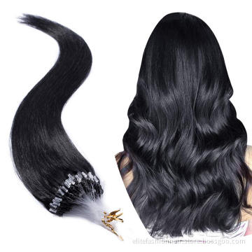 Straight high quality loop hair extension virgin russian micro loop hair Healthy bouncy texture micro ring hair extension